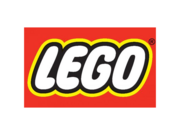 The Lego logo with white text and red background
